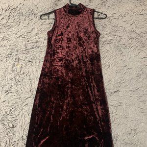 Turtle Neck Sleeveless Velvet dress